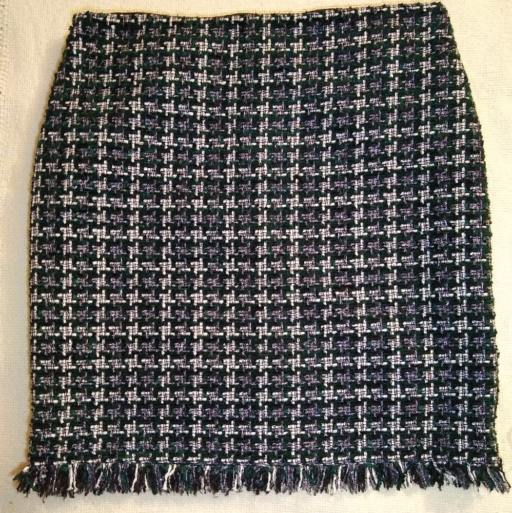 Eliane Rose Metallic Tweed Fringe Mini Skirt